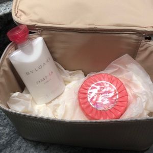 Bvlgari Omnia Coral lotion soap makeup bag